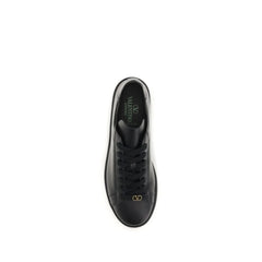Valentino Garavani Black Calf Leather Bos Taurus Sneakers - EU46/US13