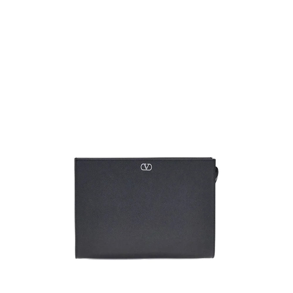 Valentino Garavani Black Calf Leather Bos Taurus Wallet