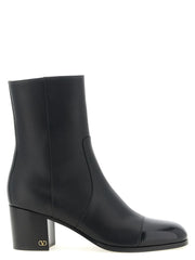Valentino Garavani Black Calfskin Ankle Boots