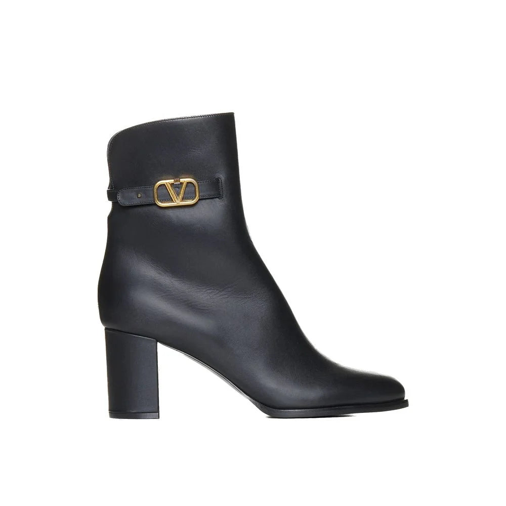 Valentino Garavani Black Calfskin Ankle Boots - EU36.5/US6.5