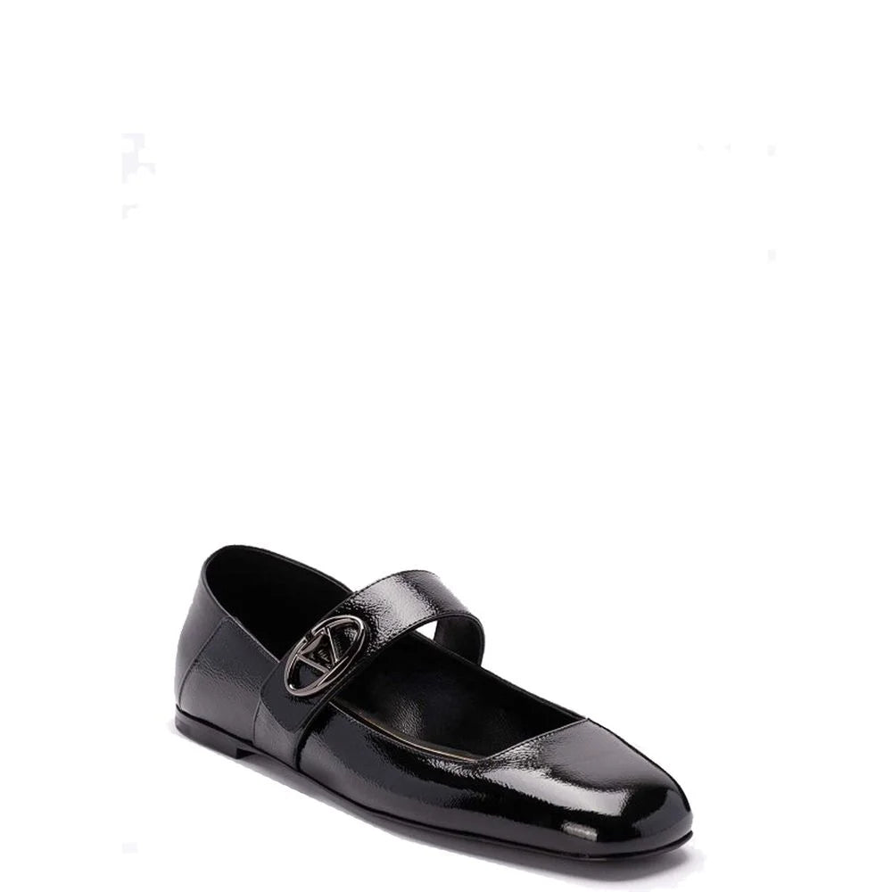 Valentino Garavani Black Calfskin Ballet Flats