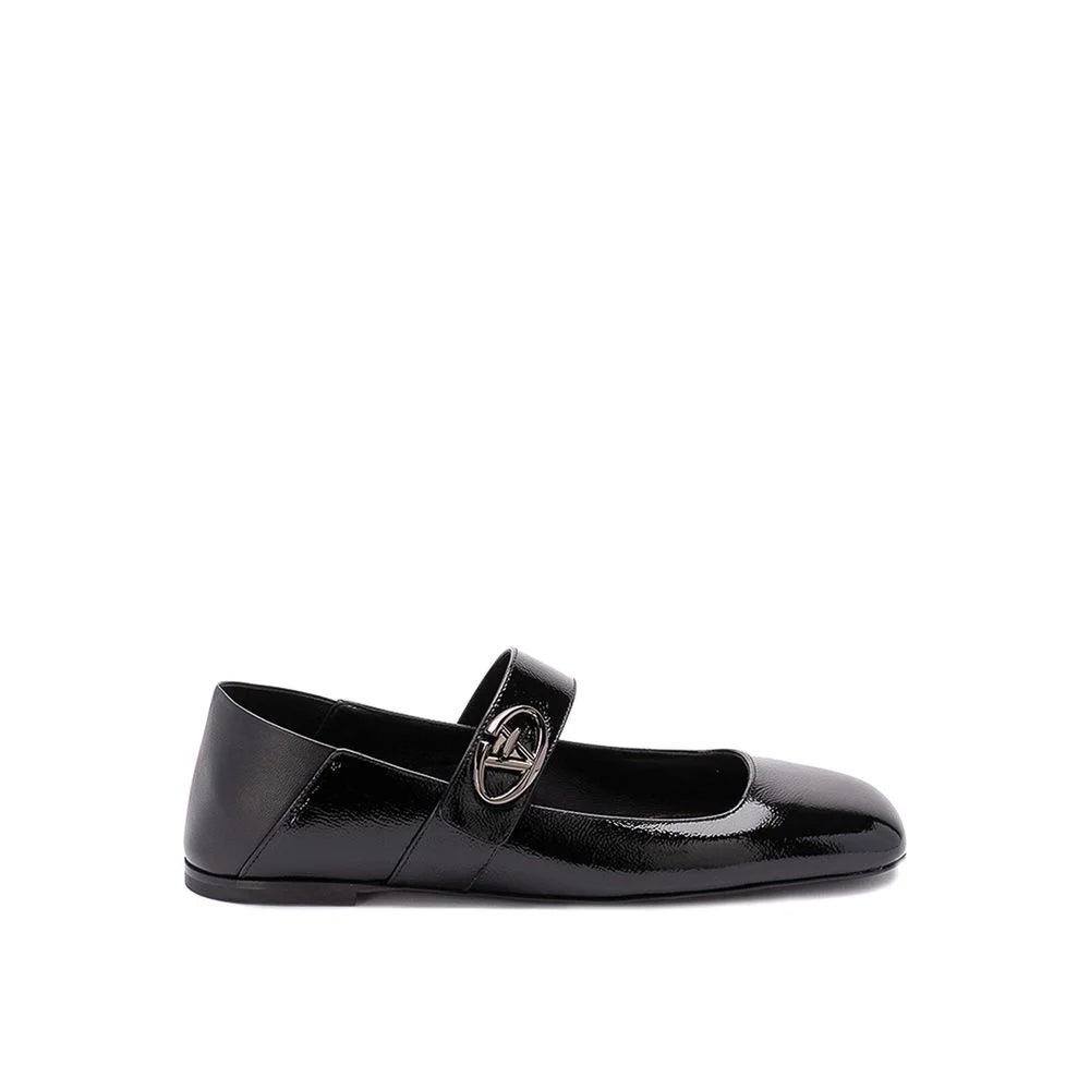 Valentino Garavani Black Calfskin Ballet Flats