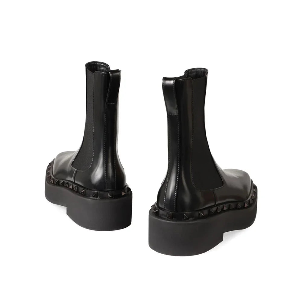 Valentino Garavani Black Calfskin Chelsea Boots