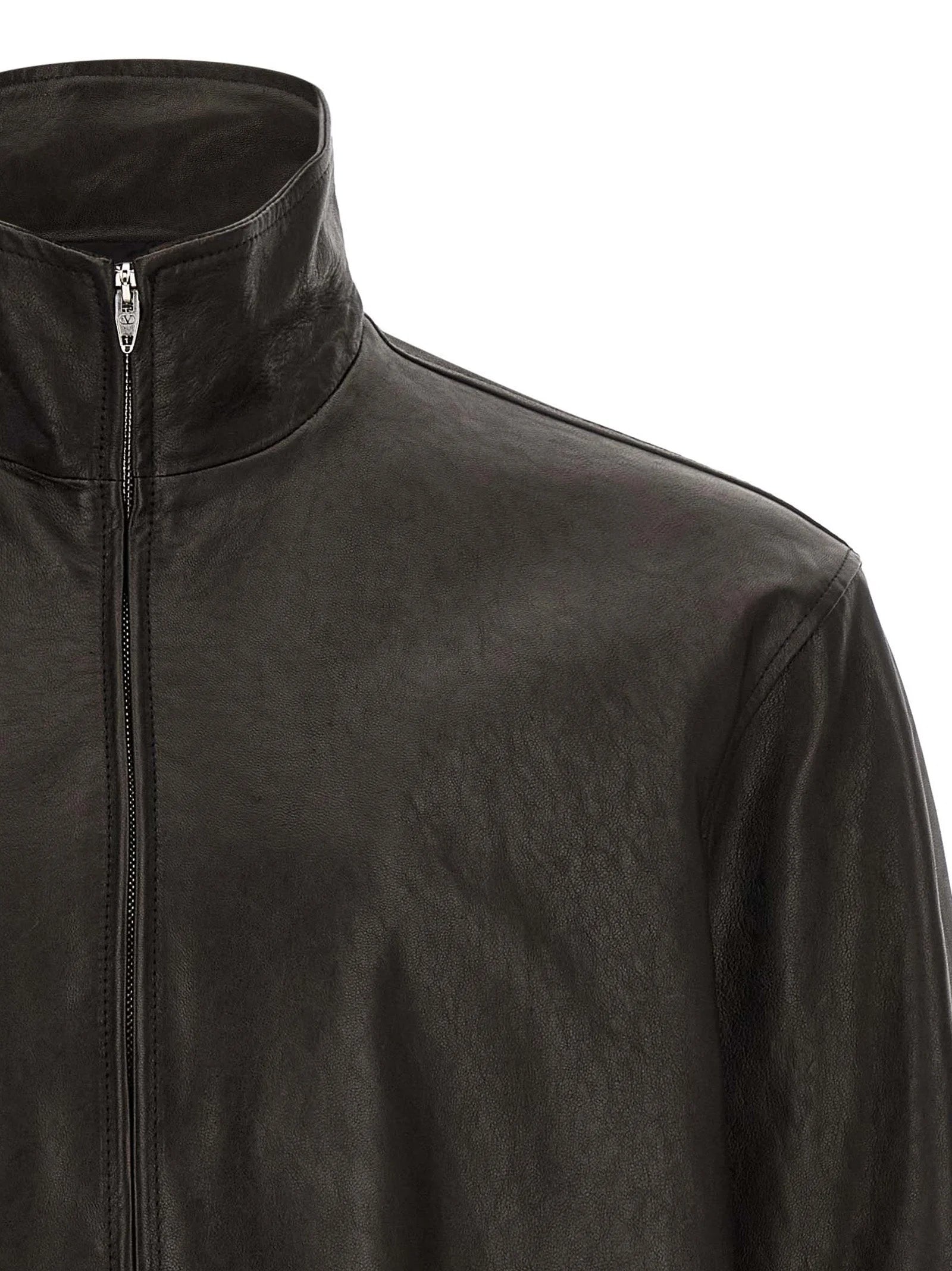 Valentino Garavani Black Calfskin Leather Jacket