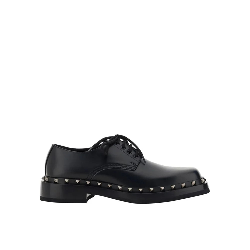 Valentino Garavani Black Calfskin Oxfords And Derbies - EU41/US8