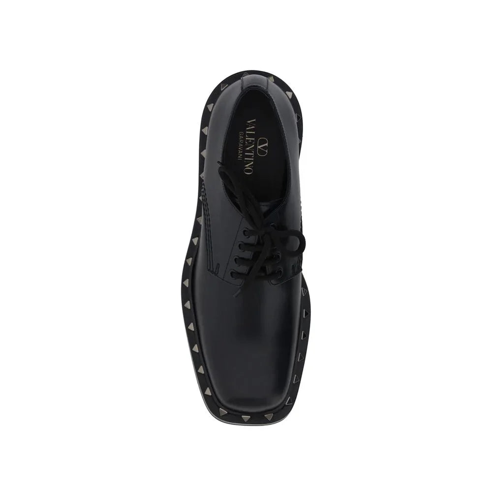 Valentino Garavani Black Calfskin Oxfords And Derbies - EU41/US8