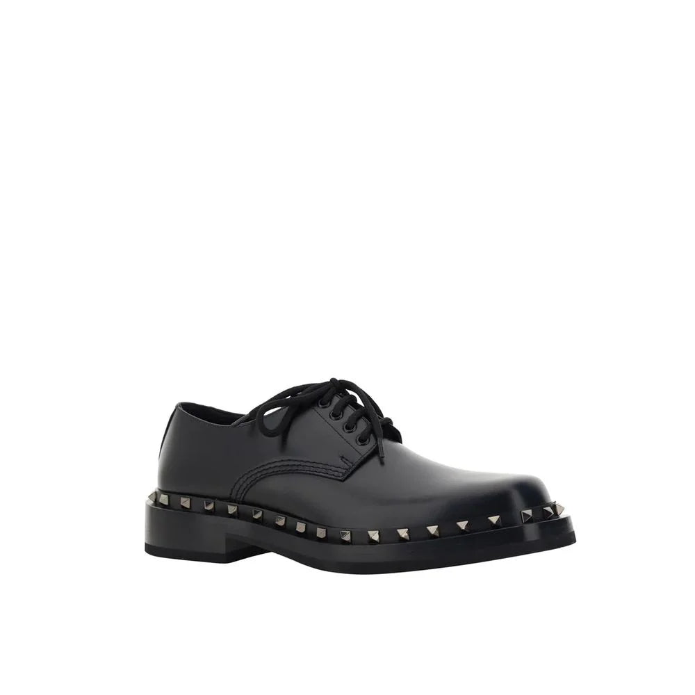 Valentino Garavani Black Calfskin Oxfords And Derbies - EU41/US8