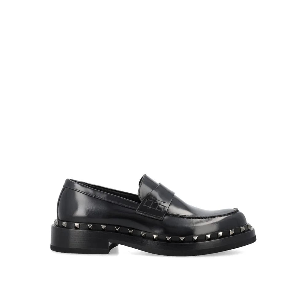 Valentino Garavani Black Calfskin Platform Loafers - EU40/US10