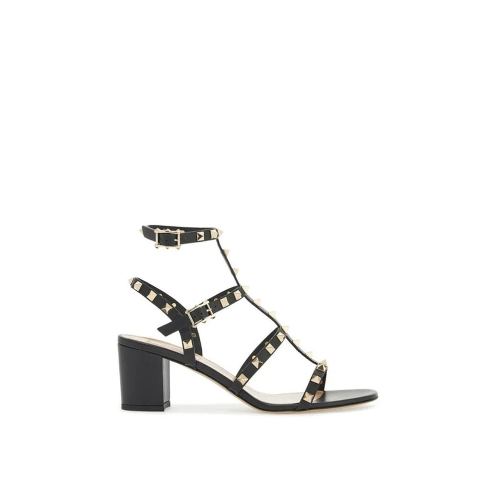 Valentino Garavani Black Calfskin Sandals