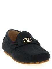 Valentino Garavani Schwarze Slipper-Loafer aus Kalbsleder