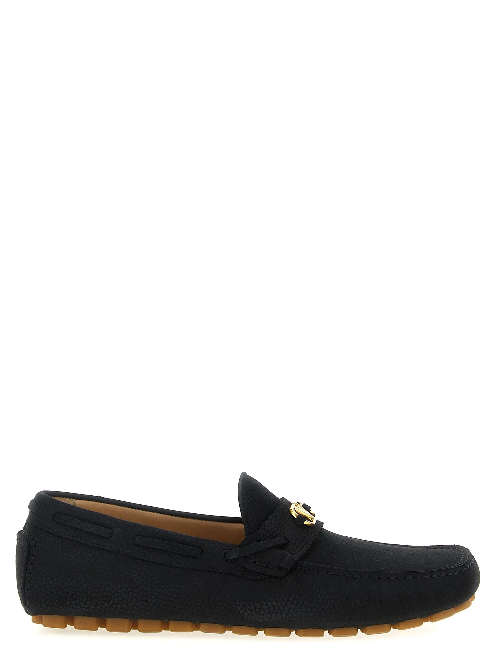 Valentino Garavani Schwarze Slipper-Loafer aus Kalbsleder