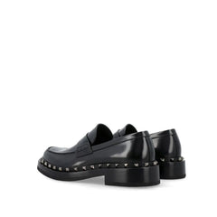 Valentino Garavani Black Calfskin Slip-On Loafers - EU40/US10
