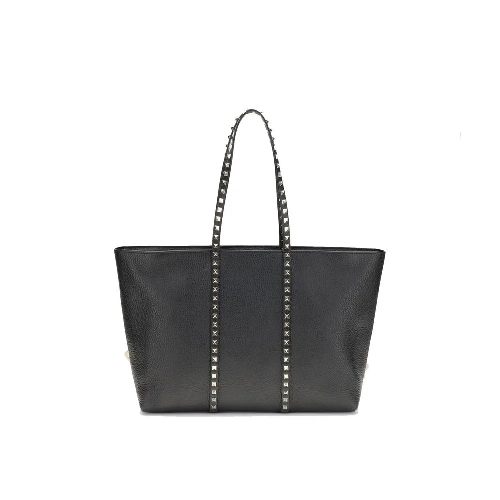 Valentino Garavani Black Calfskin Tote Bag
