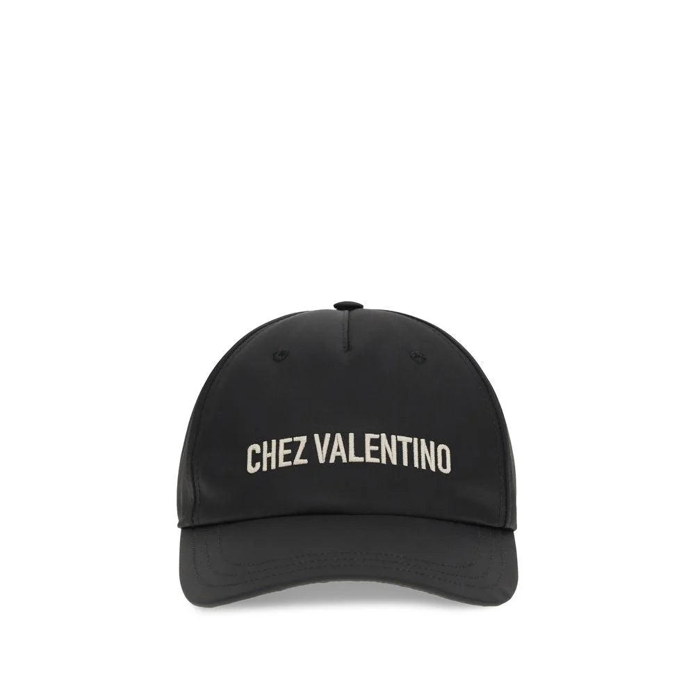 Valentino Garavani Black Cotton Cap (Baseball Hat)
