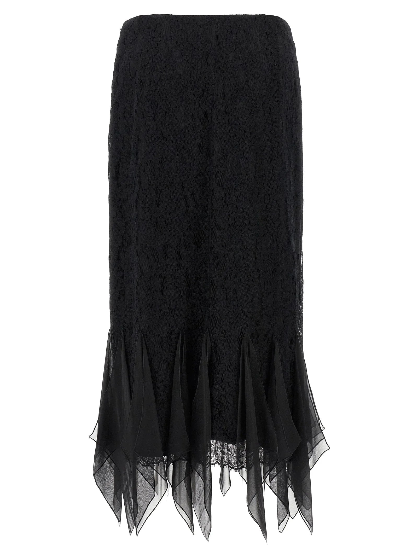Valentino Garavani Black Cotton Midi Skirt