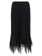 Valentino Garavani Black Cotton Midi Skirt