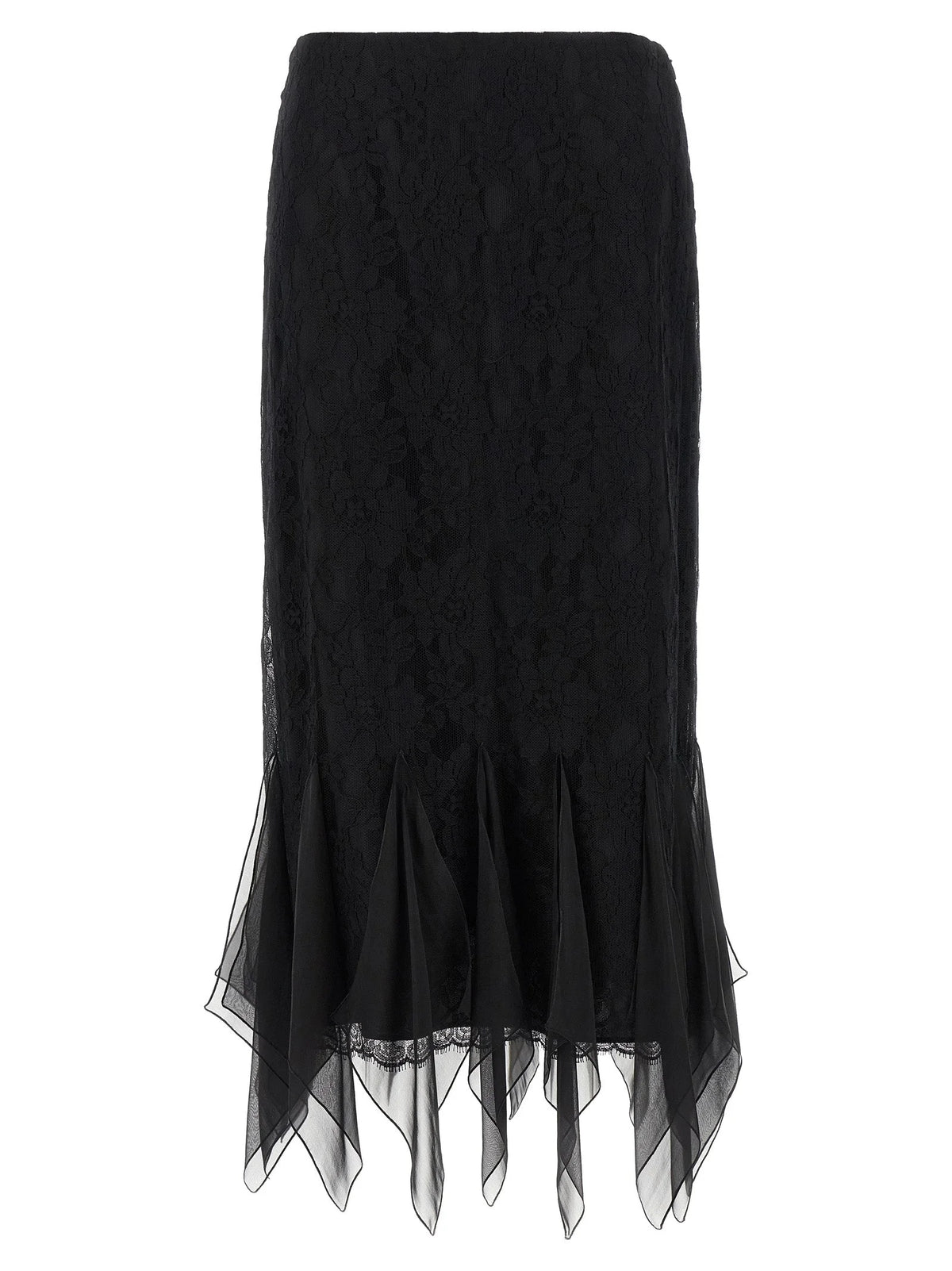 Valentino Garavani Black Cotton Midi Skirt
