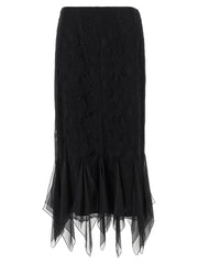 Valentino Garavani Black Cotton Midi Skirt