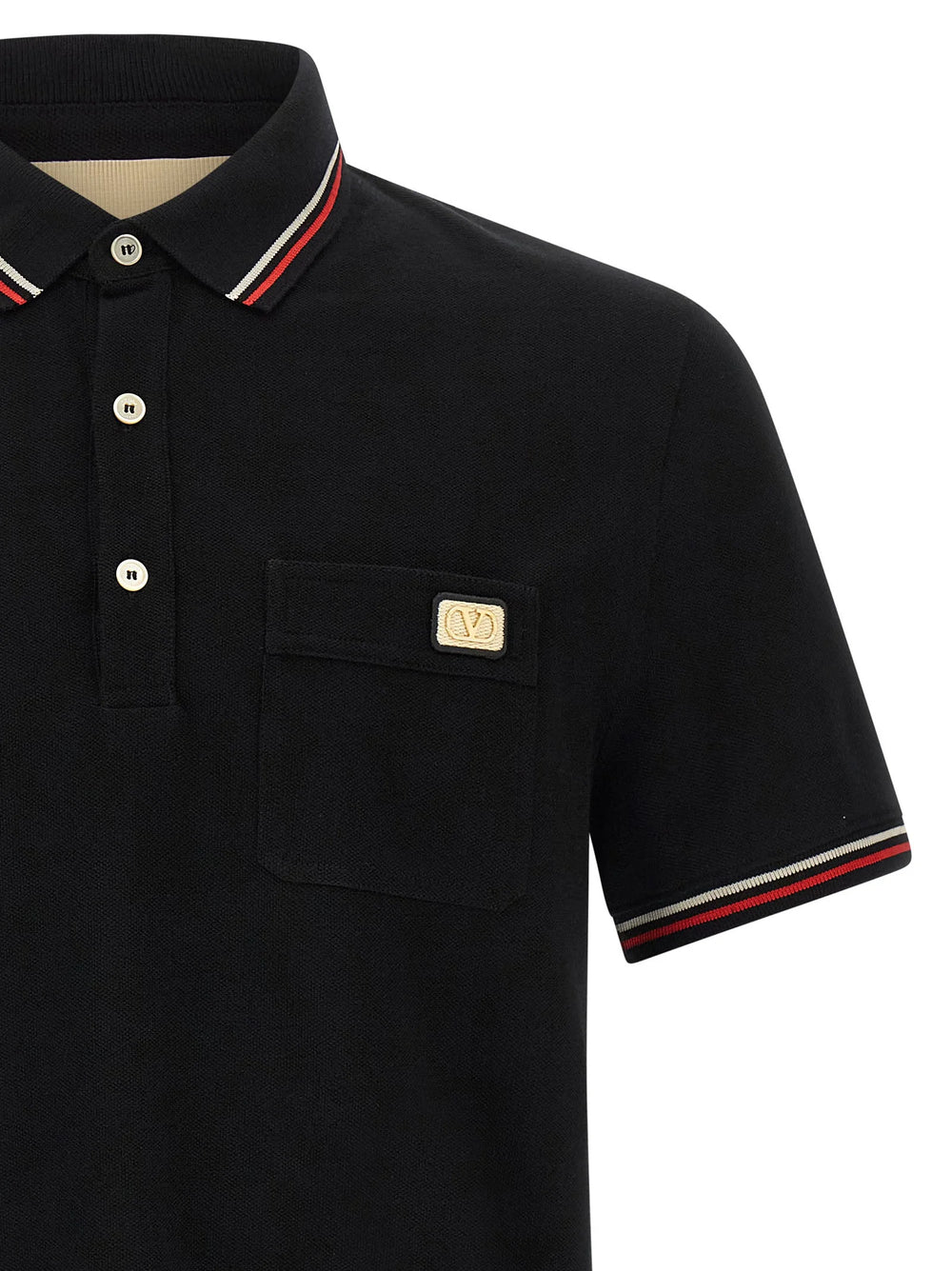 Valentino Garavani Black Cotton Polo Shirt - L