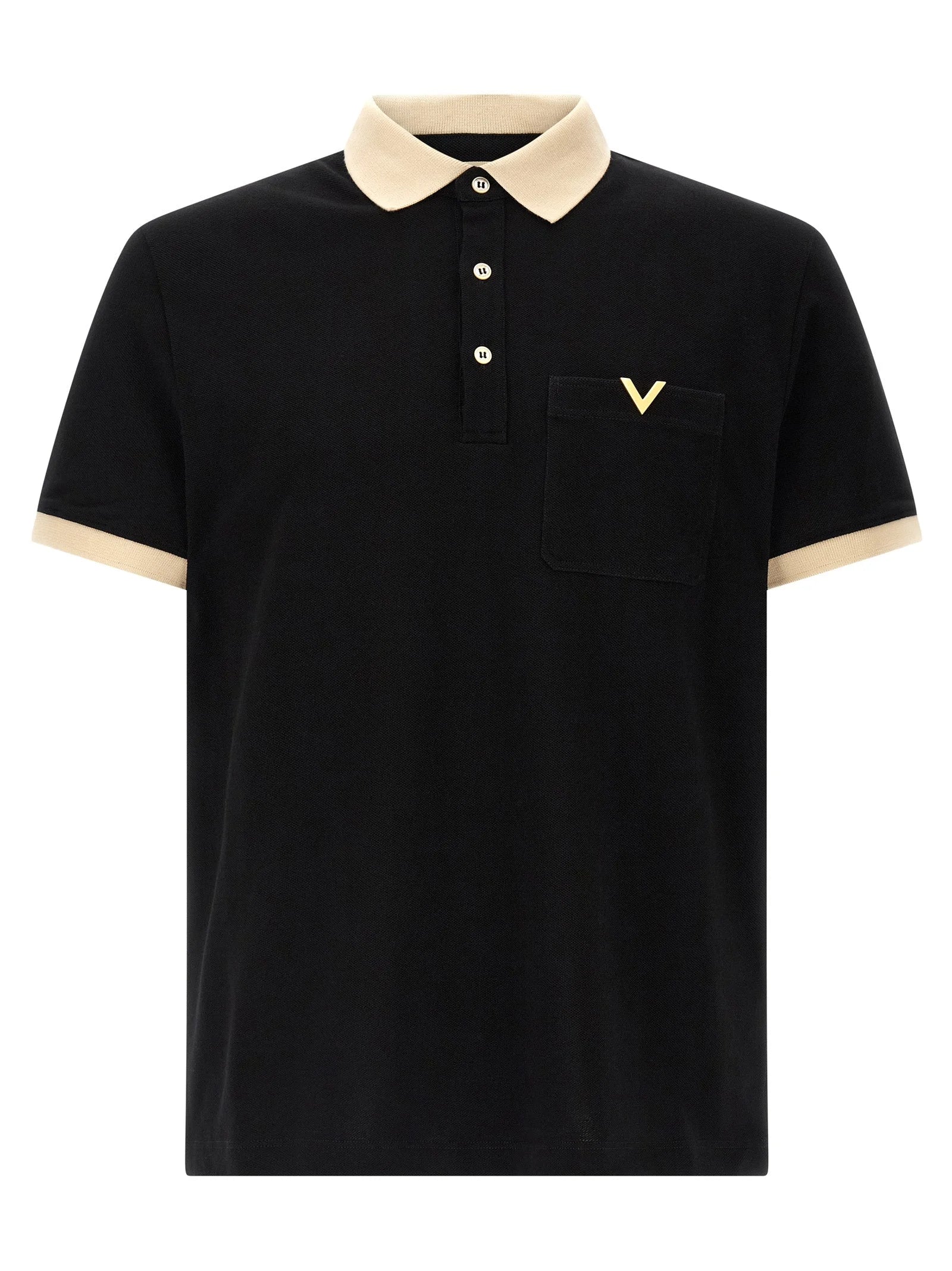 Valentino Garavani Black Cotton Polo Shirt - XL