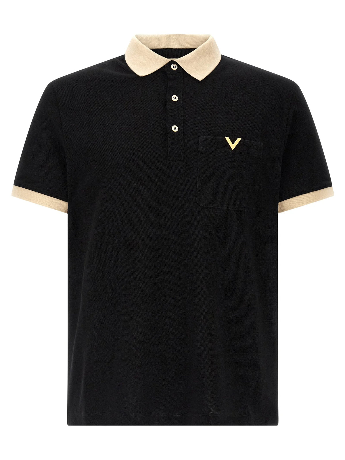 Valentino Garavani Black Cotton Polo Shirt - XL