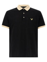 Valentino Garavani Black Cotton Polo Shirt - XL
