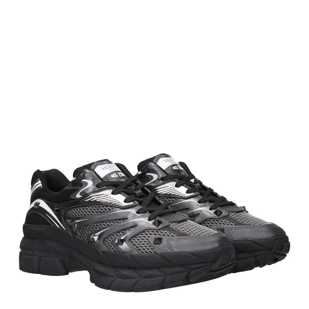 Valentino Garavani Black Fabric Athletic Sneakers