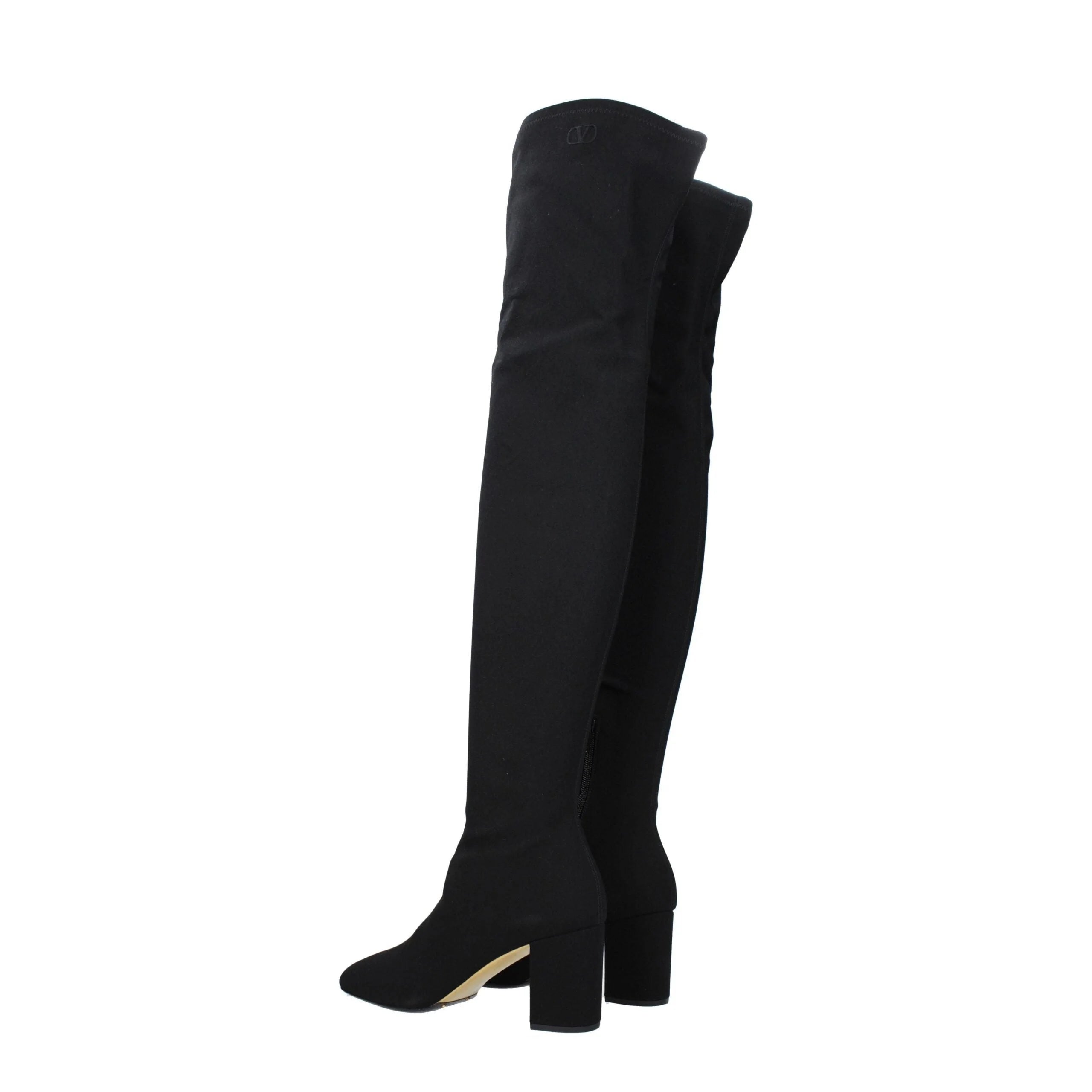Valentino Garavani Black Fabric Over The Knee - EU40/US10 - Boots