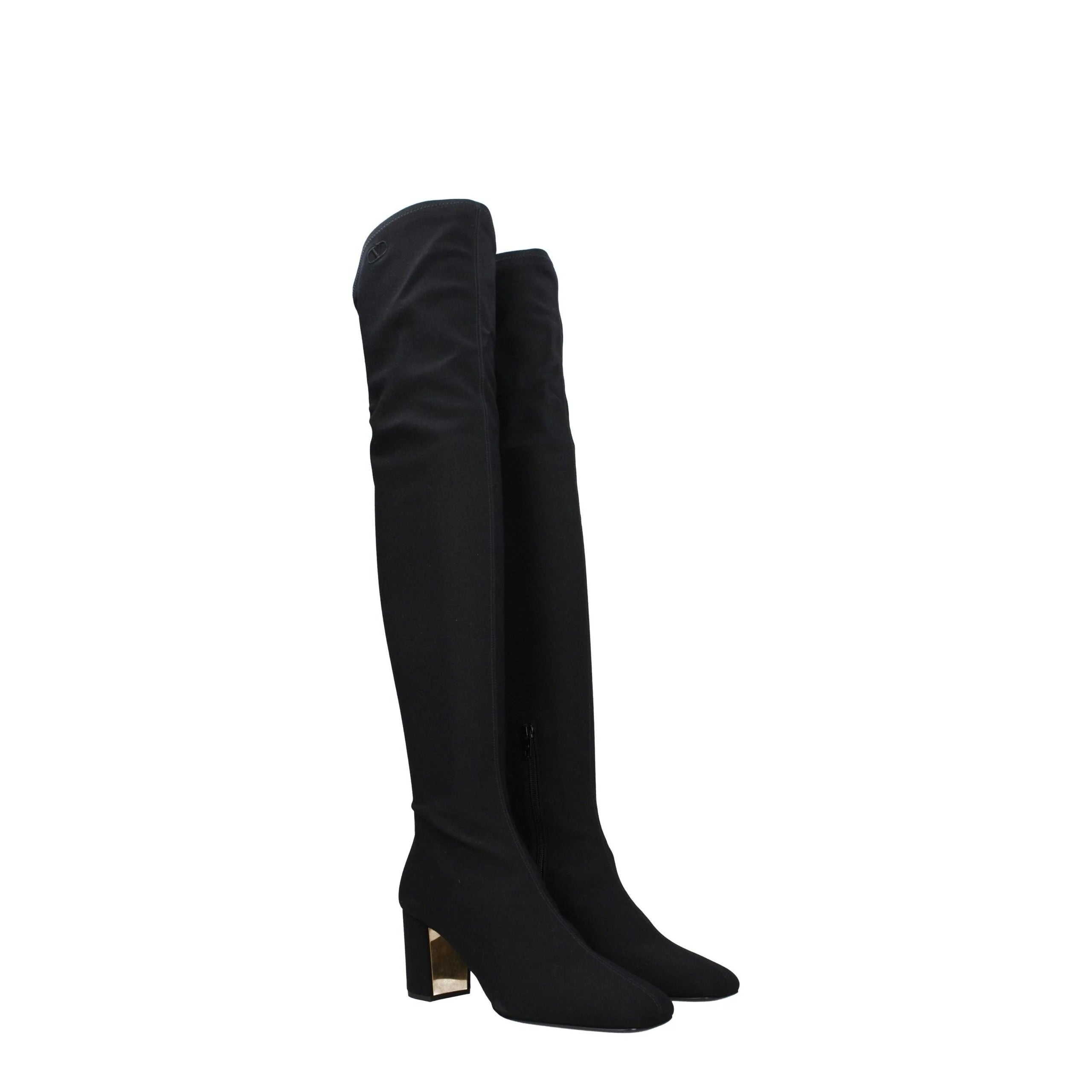 Valentino Garavani Black Fabric Over The Knee - EU40/US10 - Boots