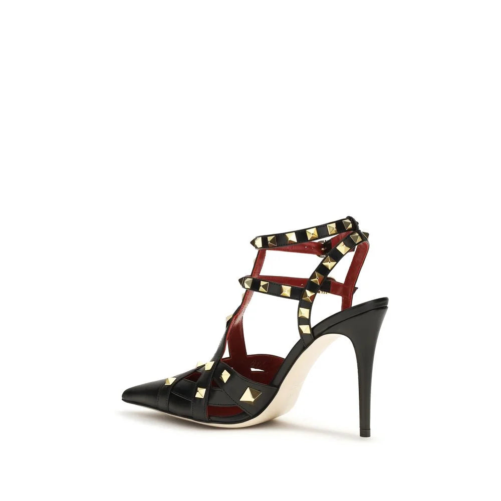 Valentino Garavani Svarta Högklackade Pumps i Getskin