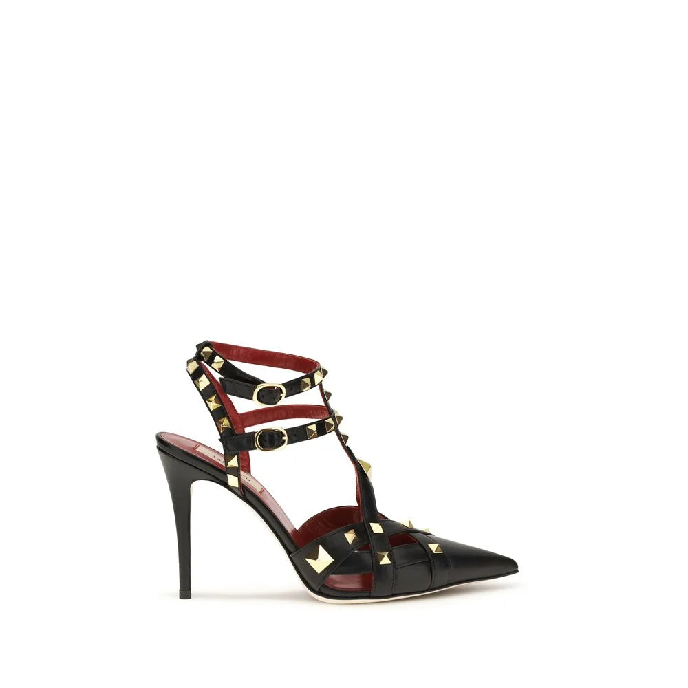 Valentino Garavani Svarta Högklackade Pumps i Getskin