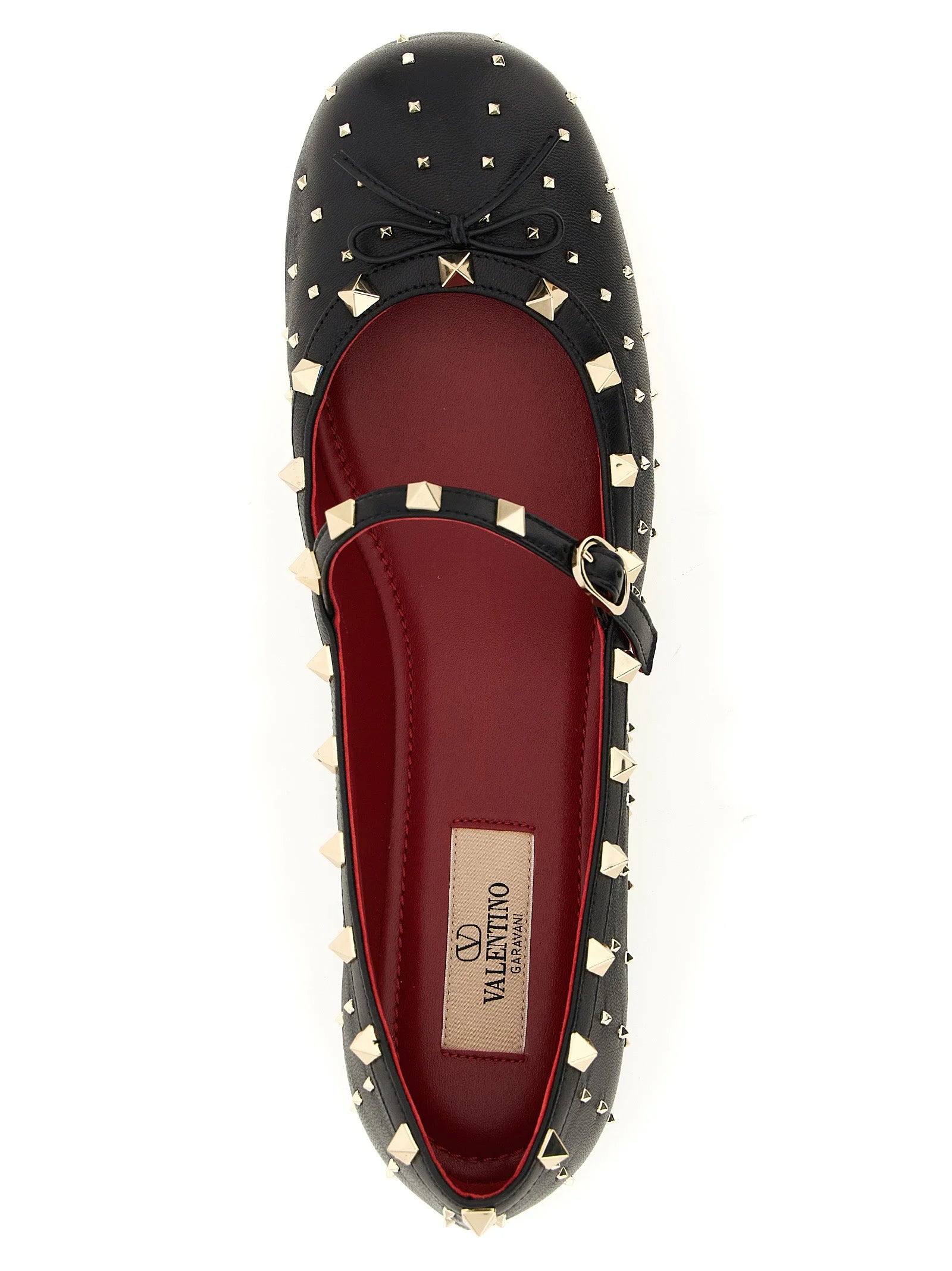 Valentino Garavani Black Lamb Leather Ballet Flats