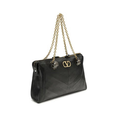 Valentino Garavani Black Lamb Leather Shoulder Bag