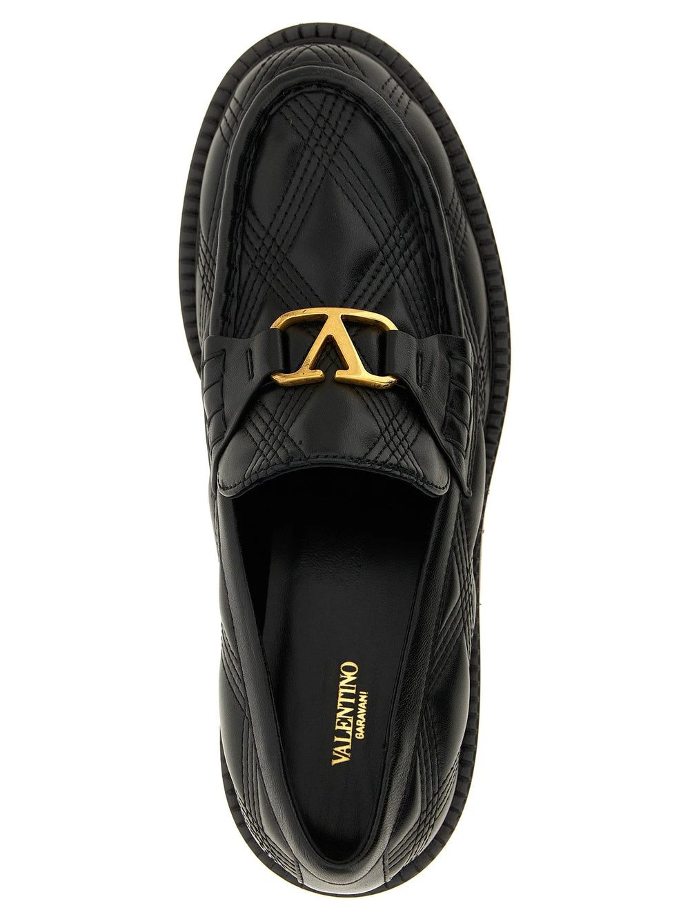 Valentino Garavani Black Lamb Leather Slip-On Loafers