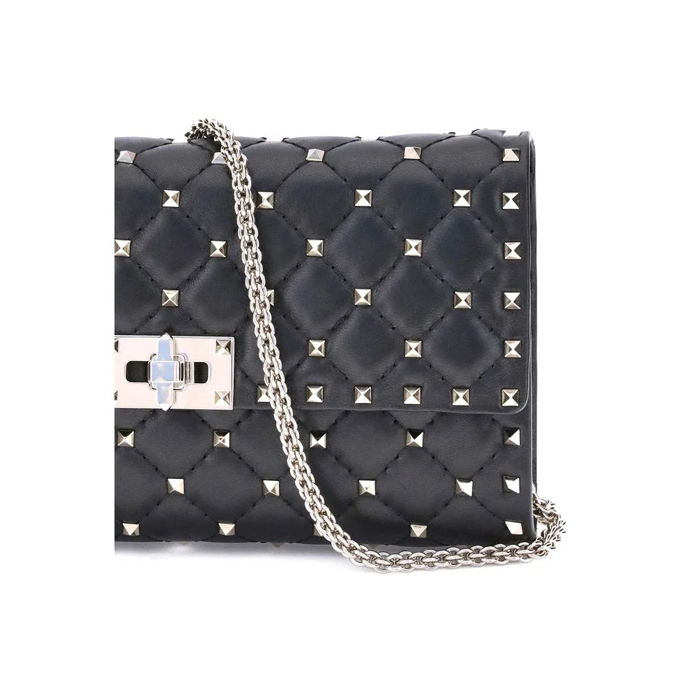 Valentino Garavani Black Lamb Ovis Aries Aries Shoulder Bag
