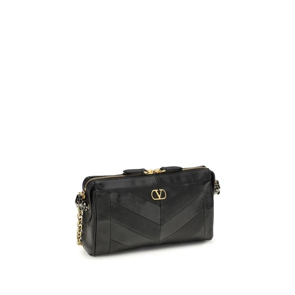 Valentino Garavani Black Lamb Ovis Aries Aries Shoulder Bag
