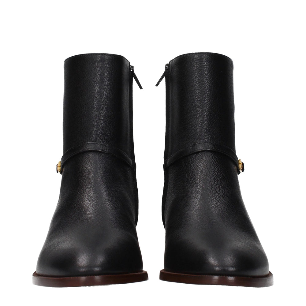 Valentino Garavani Black Leather Ankle Boots