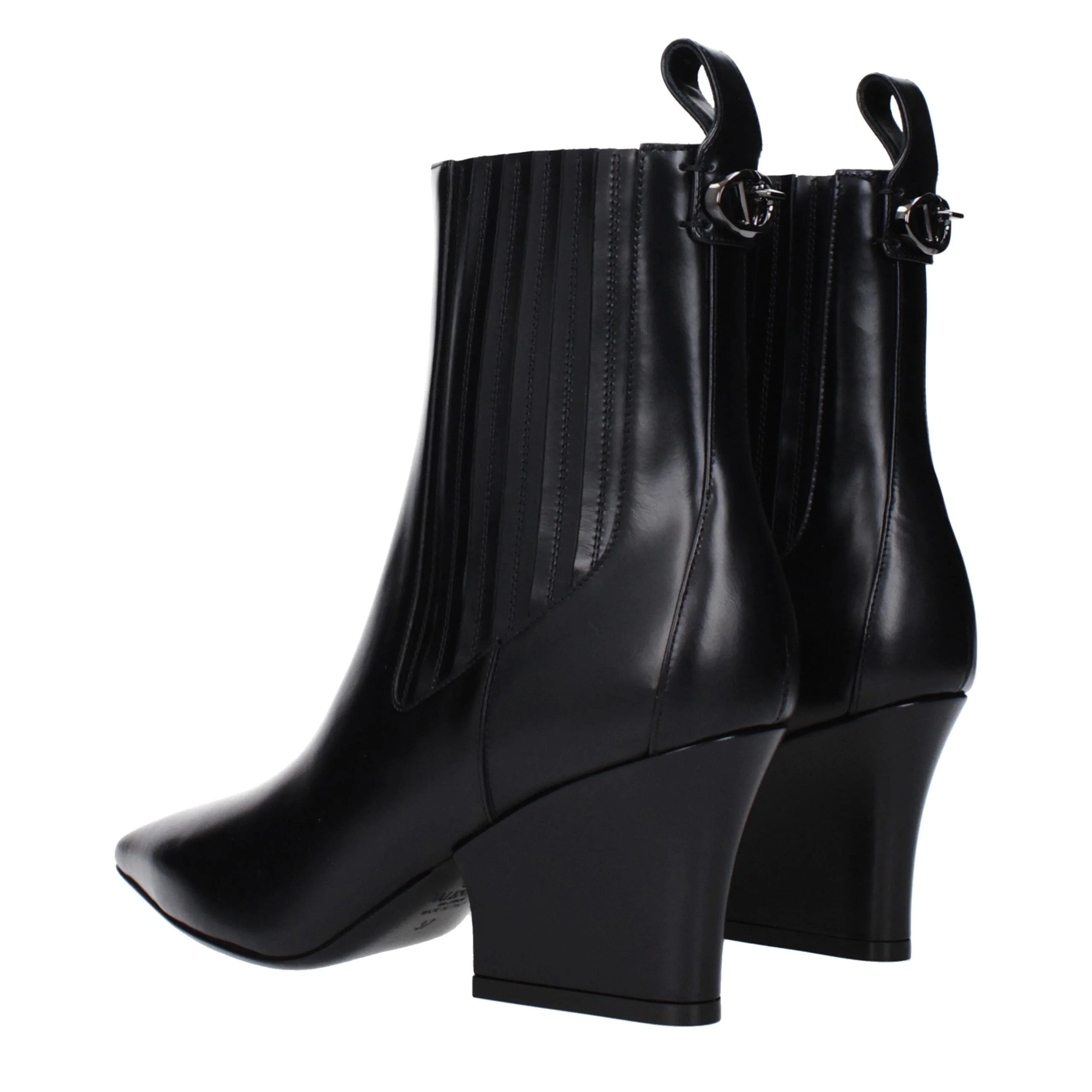 Valentino Garavani Black Leather Ankle Boots