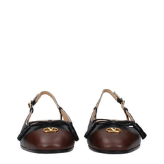 Valentino Garavani Black Leather Ballet Flats