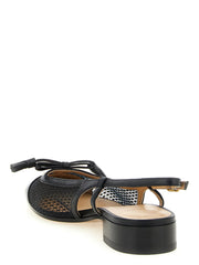 Valentino Garavani Black Leather Ballet Flats