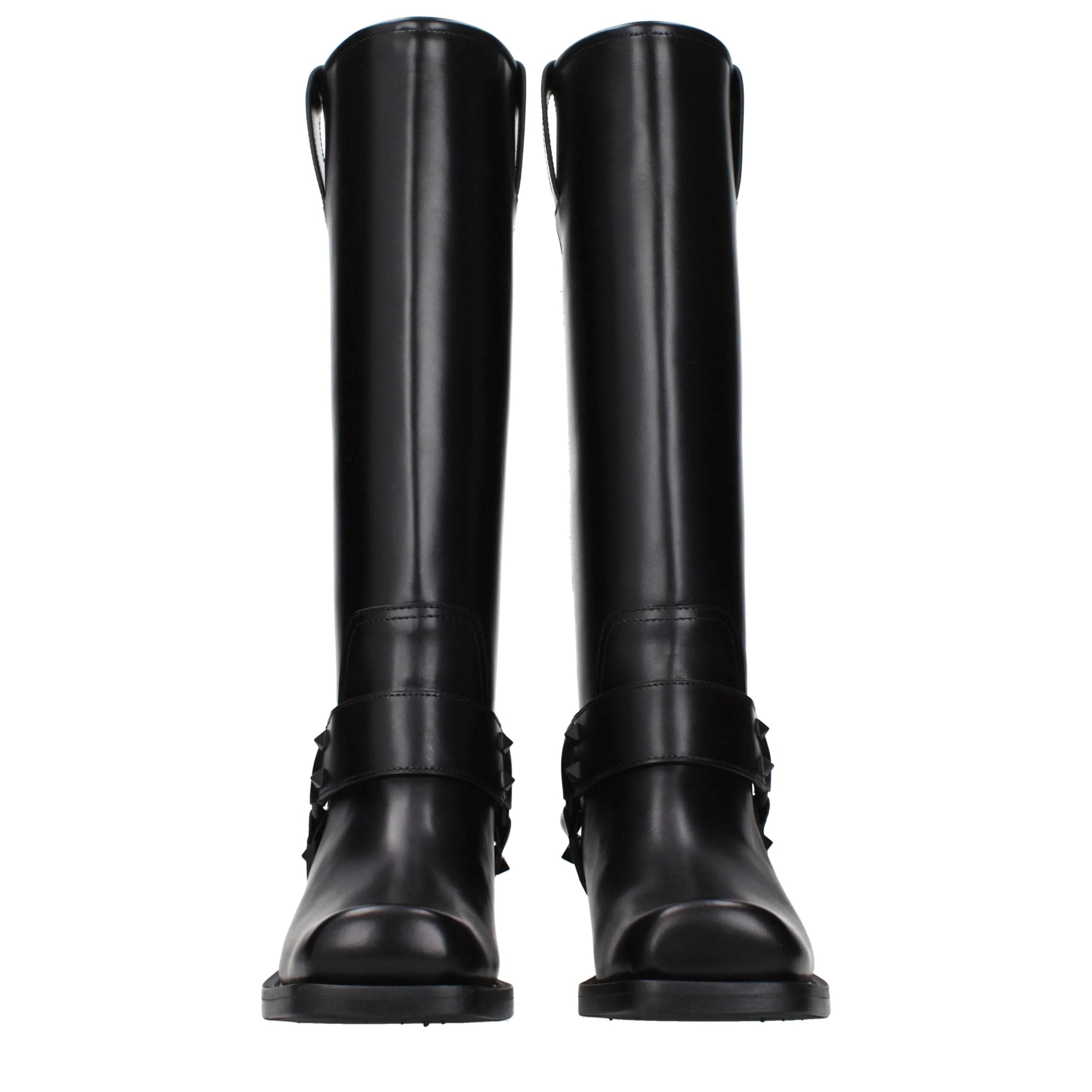 Bottines en cuir noir Valentino Garavani