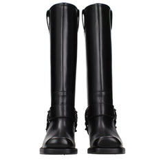 Bottines en cuir noir Valentino Garavani