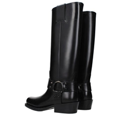 Bottines en cuir noir Valentino Garavani