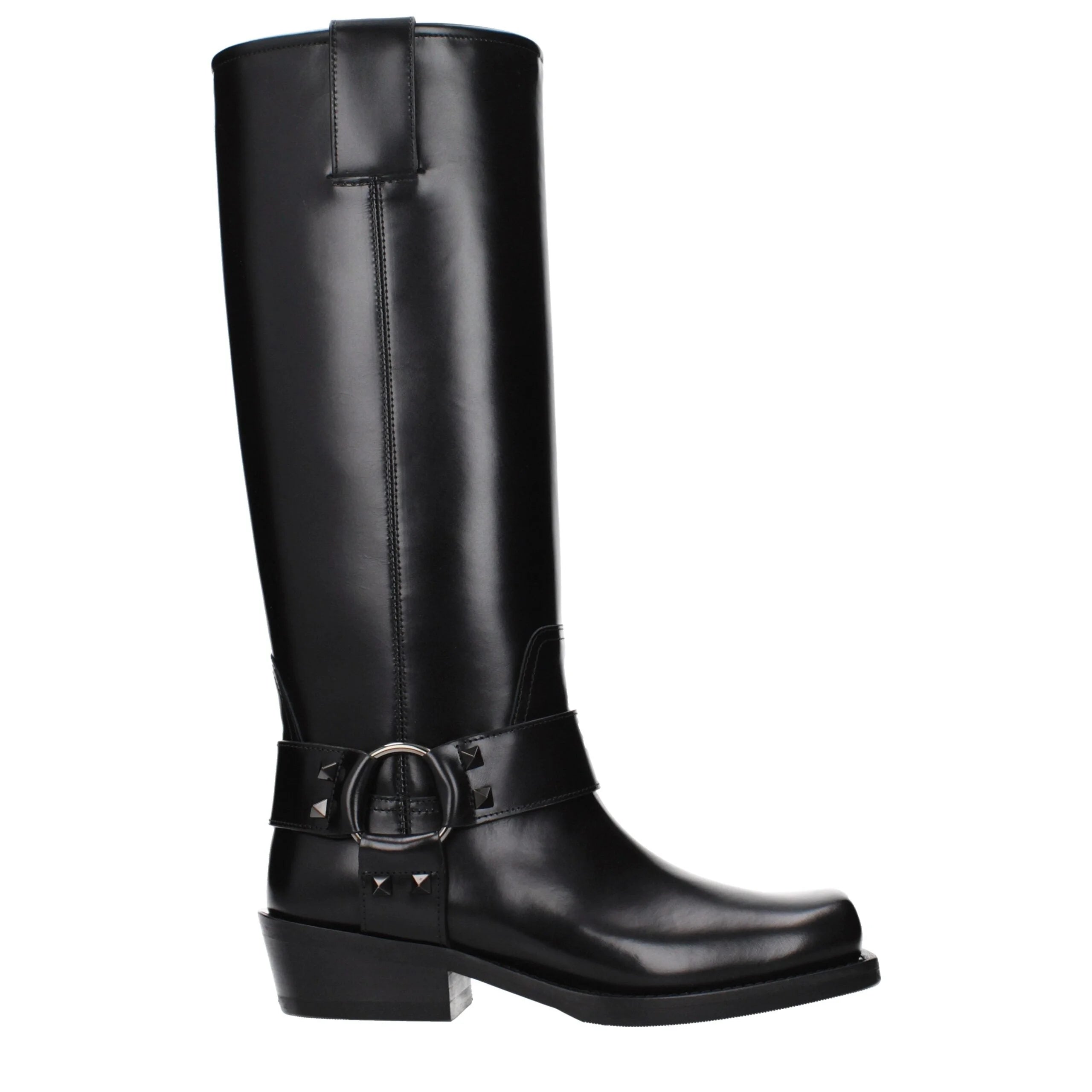 Bottines en cuir noir Valentino Garavani