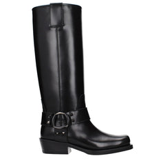 Bottines en cuir noir Valentino Garavani