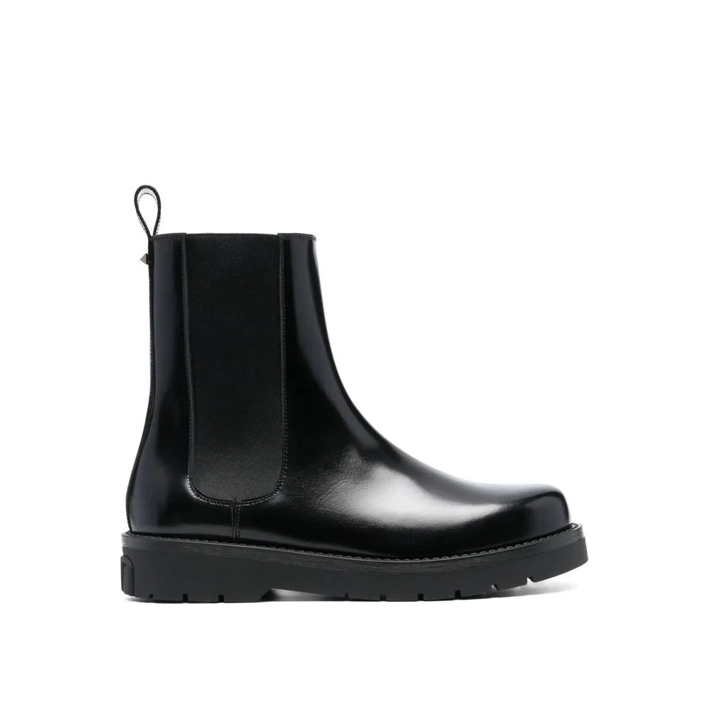 Valentino Garavani Black Leather Chelsea Boots - EU41.5/US8.5