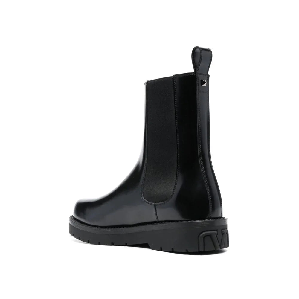 Valentino Garavani Black Leather Chelsea Boots - EU41.5/US8.5