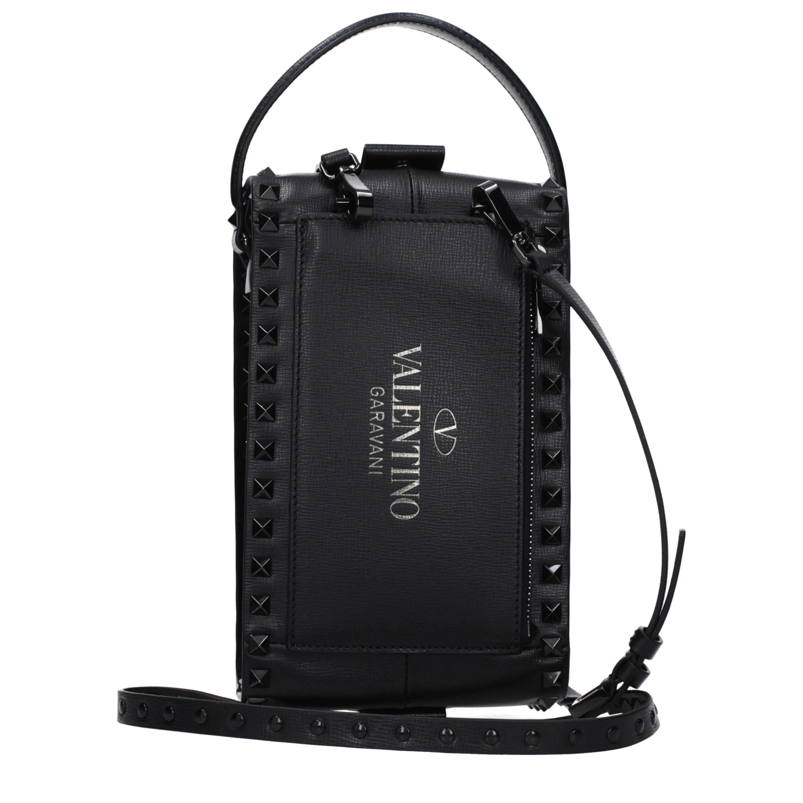 Valentino Garavani Black Leather Clutch Bags