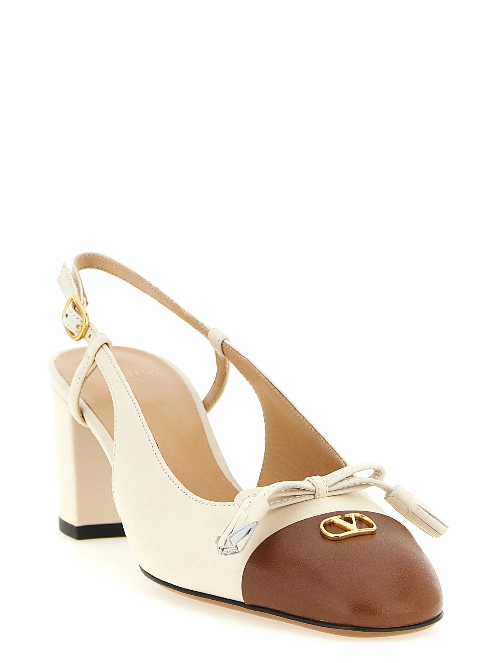 Valentino Garavani Black Leather Mid Heel Pumps