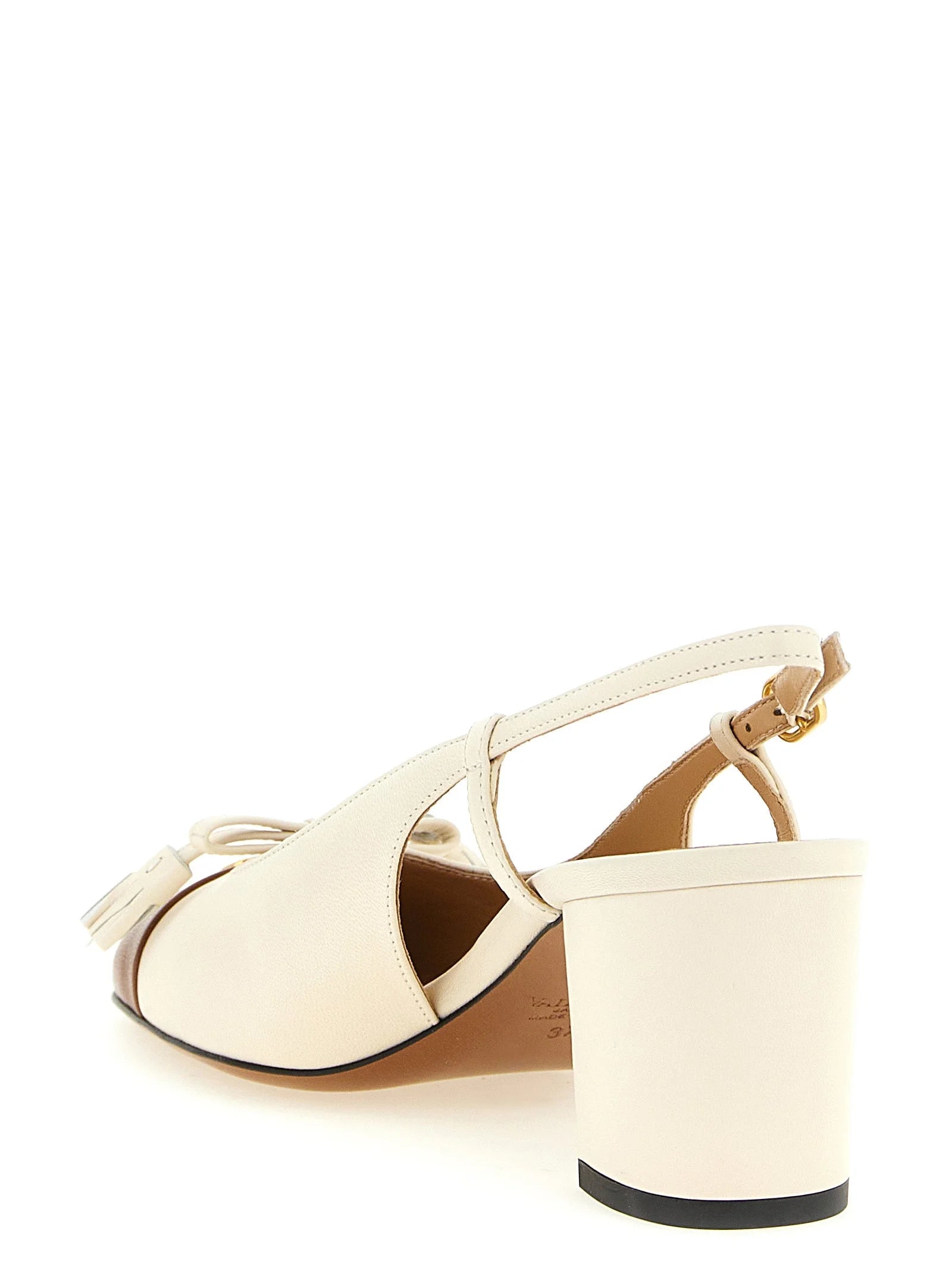 Valentino Garavani Black Leather Mid Heel Pumps